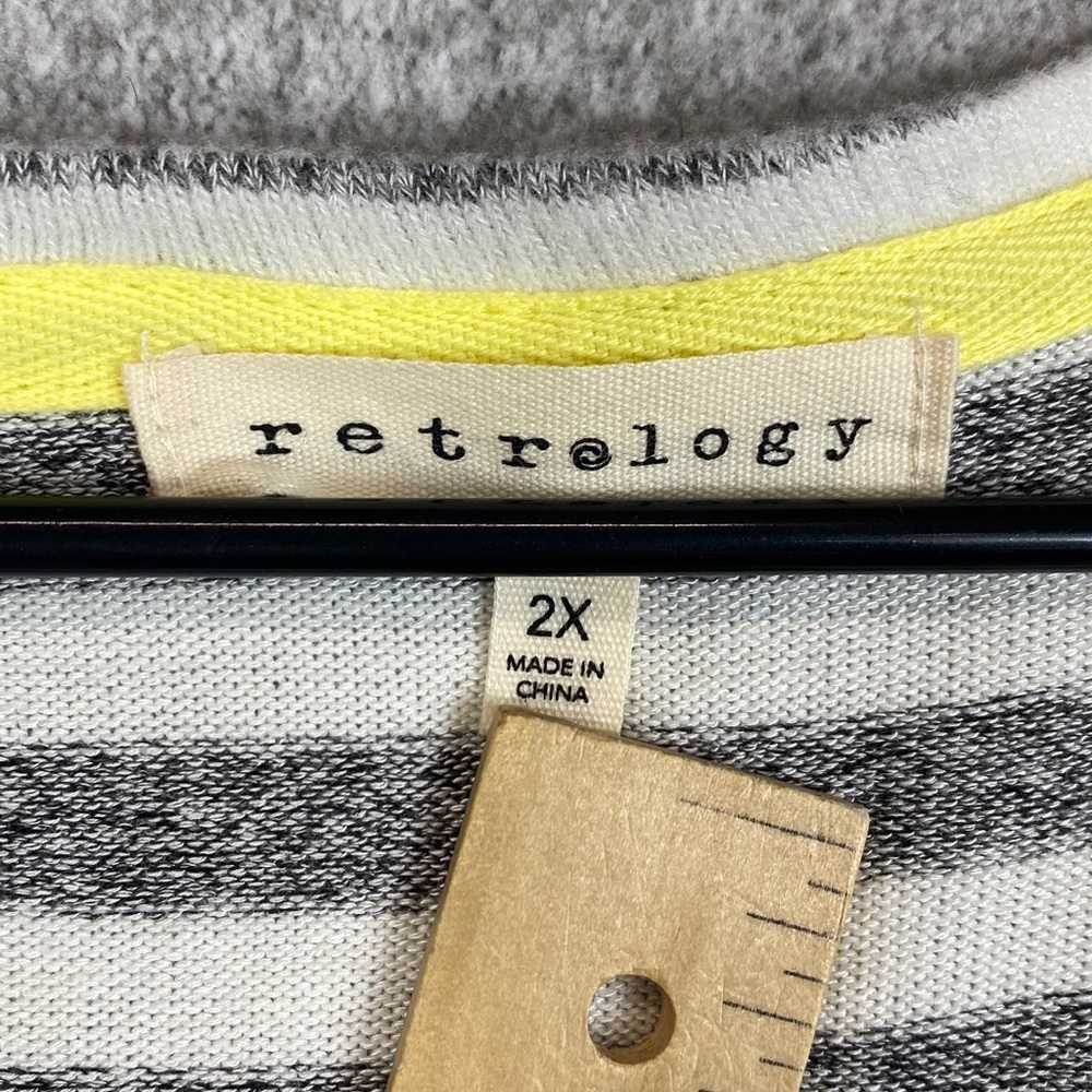 Retrology super soft long sleeve tee 2X stripe tunic top casual basics - Picture 2 of 7